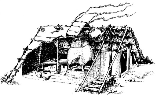 Rekonstrukce laténské chaty z Bořitova podle K. Ludikovského