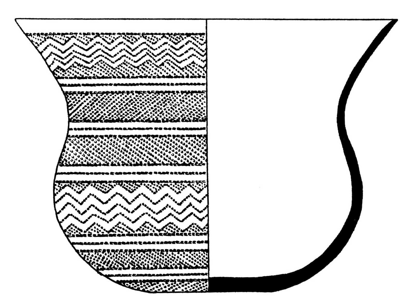 Kresba nádoby kultury zvoncovitých pohárů z Žádovic