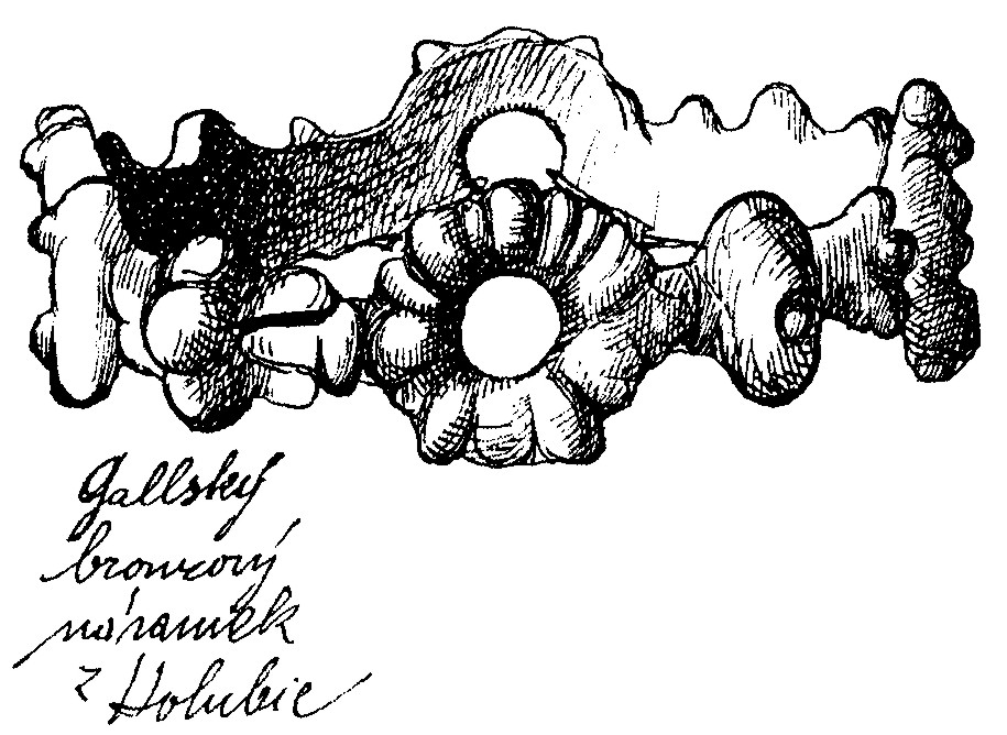 Kresba bronzového náramku z Holubic
